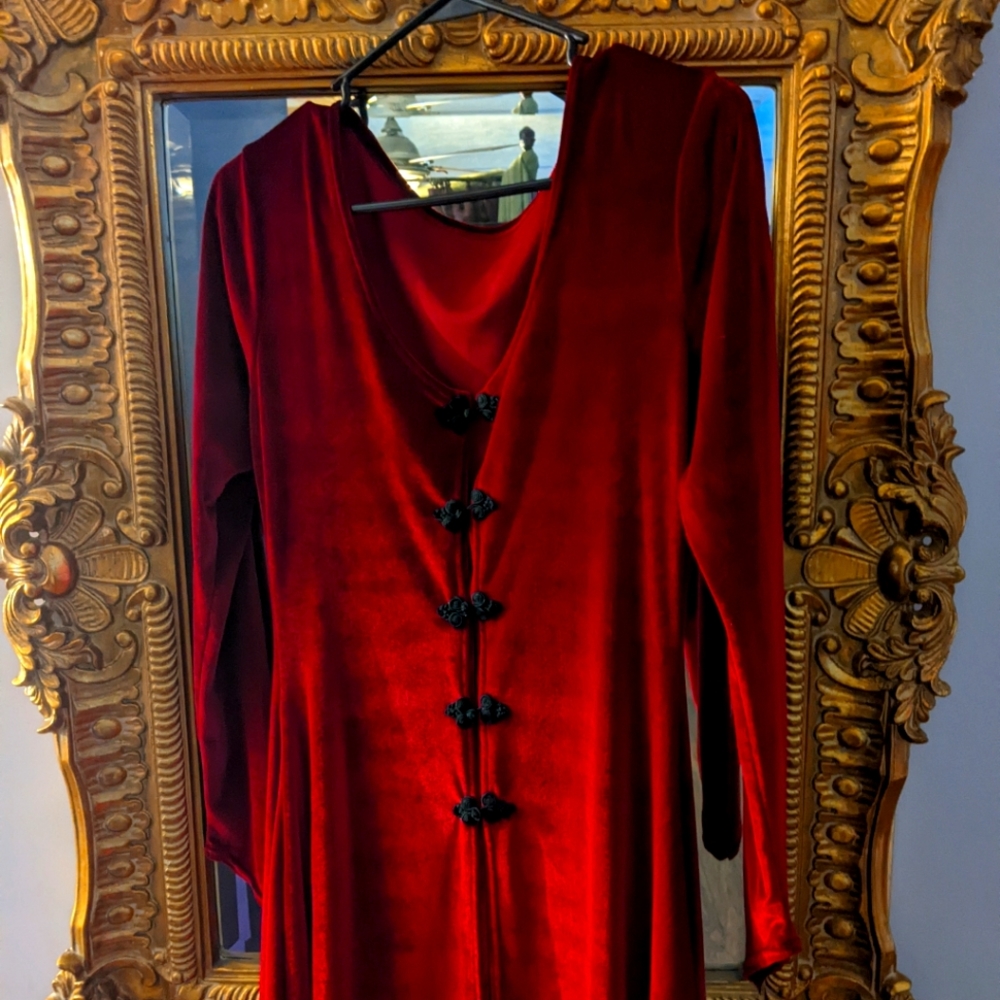 Medieval velvet red coat